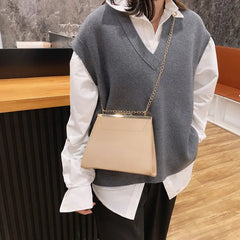 Women's PU Leather Shoulder Bag with Chain Strap