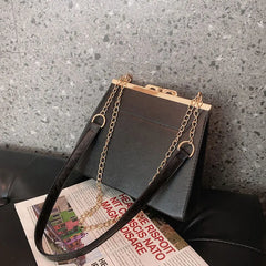 Women's PU Leather Shoulder Bag with Chain Strap