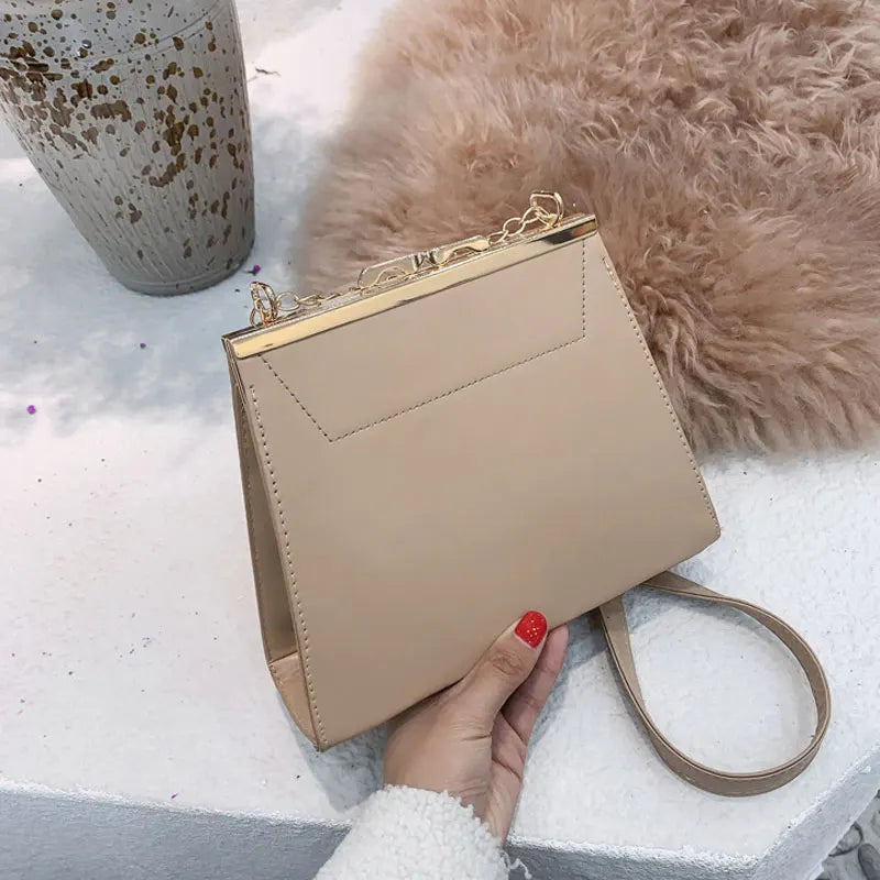 Women's PU Leather Shoulder Bag with Chain Strap