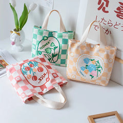 Fruit Canvas Tote Bag for Women Shopper Large Capacity Shoulder Bag