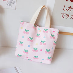 Fruit Canvas Tote Bag for Women Shopper Large Capacity Shoulder Bag