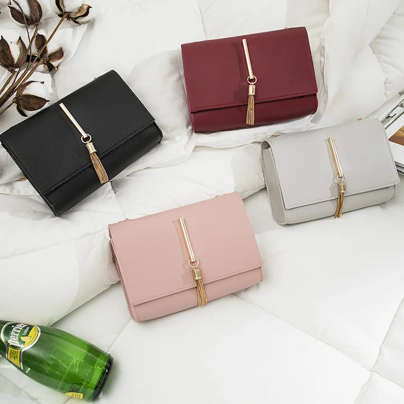 Women's PU Leather Shoulder Messenger Bag Pink Purse Clutch