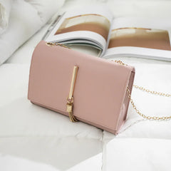Women's PU Leather Shoulder Messenger Bag Pink Purse Clutch