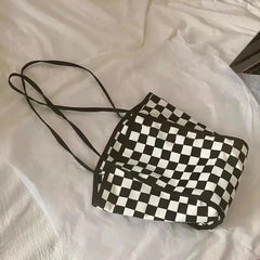 Harajuku y2k Plaid Shoulder Bag Large Capacity Handbag Vintage Shopping