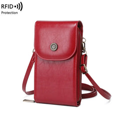 Oilskin Vertical Crossbody Bag Small Shoulder Mobile Bag