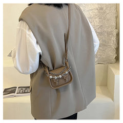 High Solid Shoulder Bag For Women Mini Casual Cross Small Square Bag