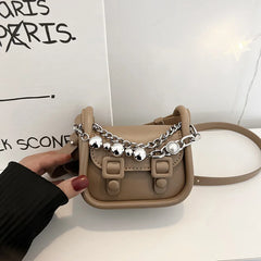 High Solid Shoulder Bag For Women Mini Casual Cross Small Square Bag