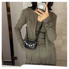 High Solid Shoulder Bag For Women Mini Casual Cross Small Square Bag