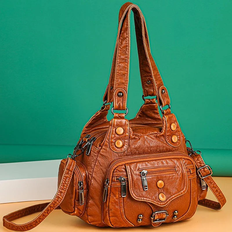 Soft Leather Women's Messenger Bag Shoulder Tote