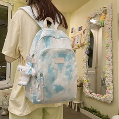 Japanese Style Tie-dye Backpack for Girls