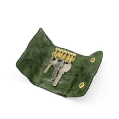 Vintage Cow Leather Key Wallet Men Women Keychain Bag