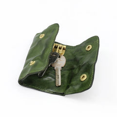 Vintage Cow Leather Key Wallet Men Women Keychain Bag