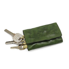 Vintage Cow Leather Key Wallet Men Women Keychain Bag