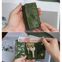 Vintage Cow Leather Key Wallet Men Women Keychain Bag