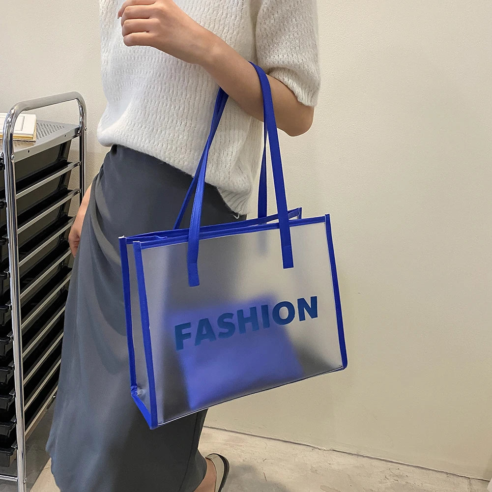 Summer Transparent PVC Shopping Bags for Women Shoulder Bags Large Capacity Tote