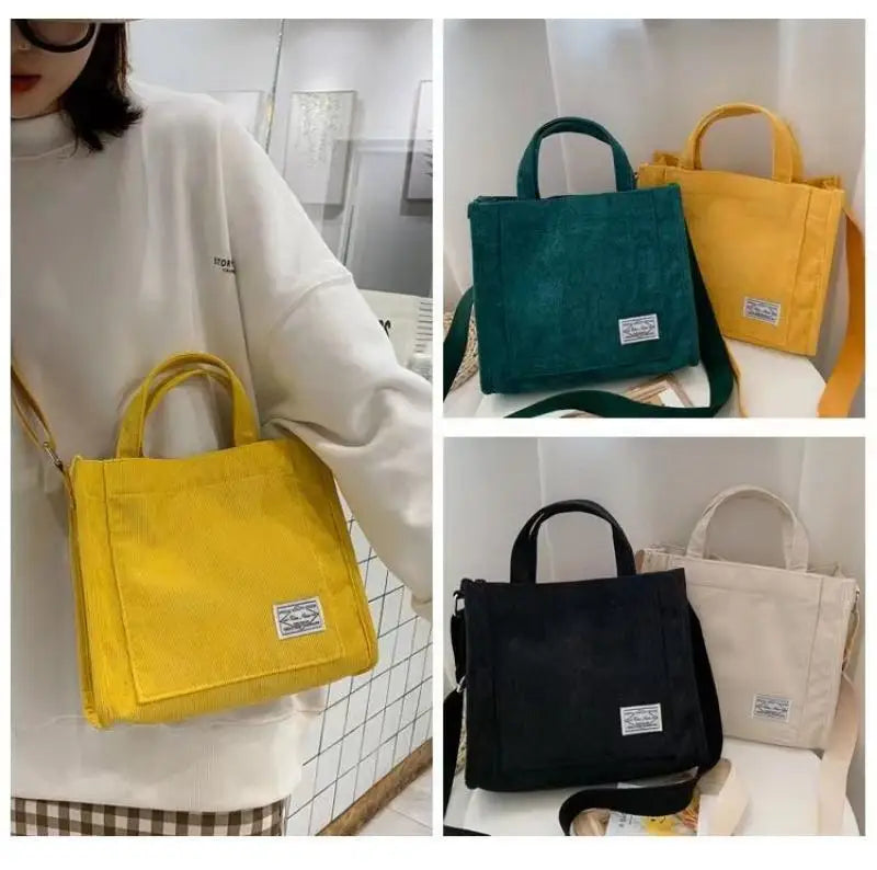 Corduroy Lady One Shoulder Bag Casual Style