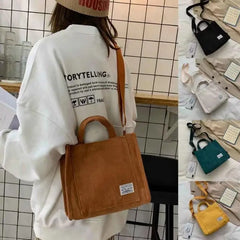 Corduroy Lady One Shoulder Bag Casual Style