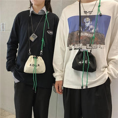 Canvas Mini Crossbody Bag Small Bucket Female Handbag