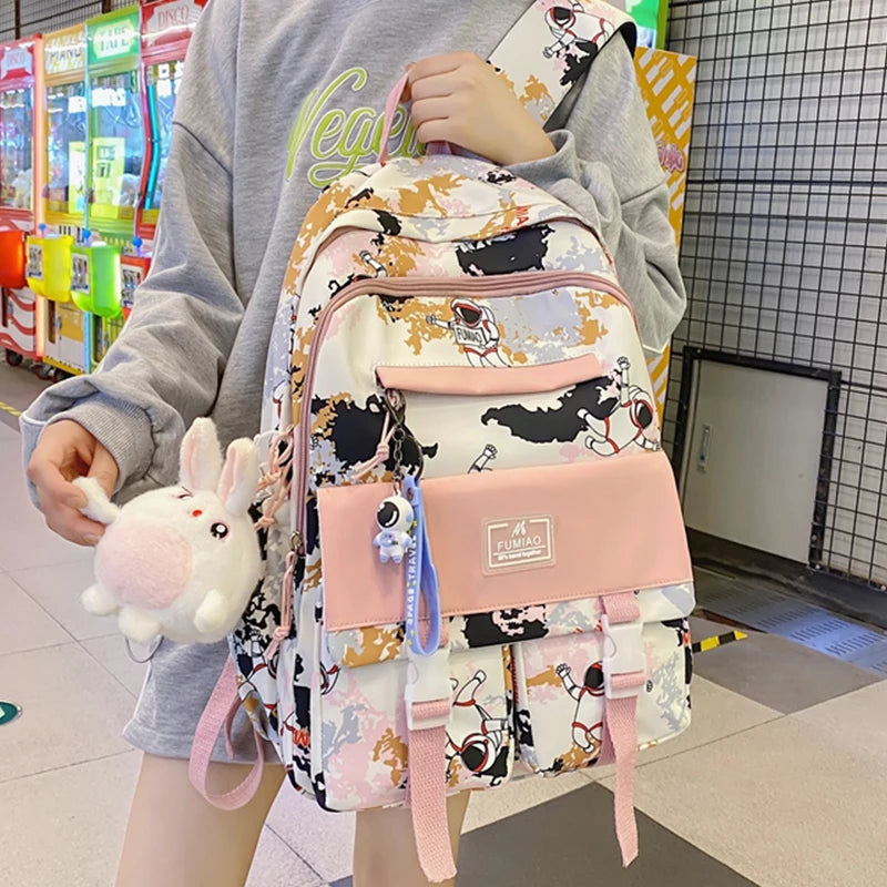 Colorful Schoolbag for Women College Students Teenage Girl Bag