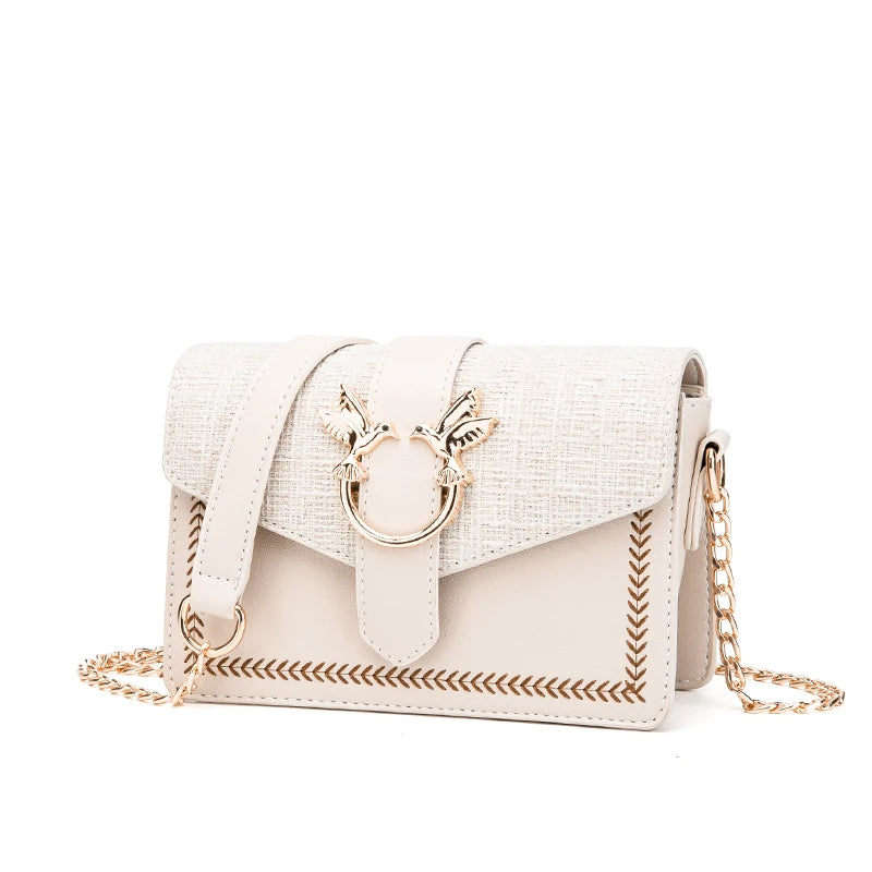 Vintage Chain Shoulder Bag Mini Crossbody Handbag Tote Female Flap Purse