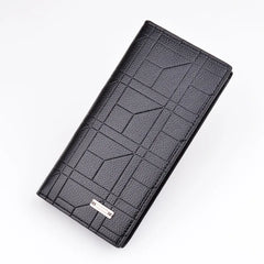 Men Long Wallet Embossed Vertical Suit Bag Large Capacity Soft Wallet Clutch