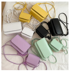 Mini Bag Women's Summer Solid Messenger Bag Female Holiday Party Chain Small Sho