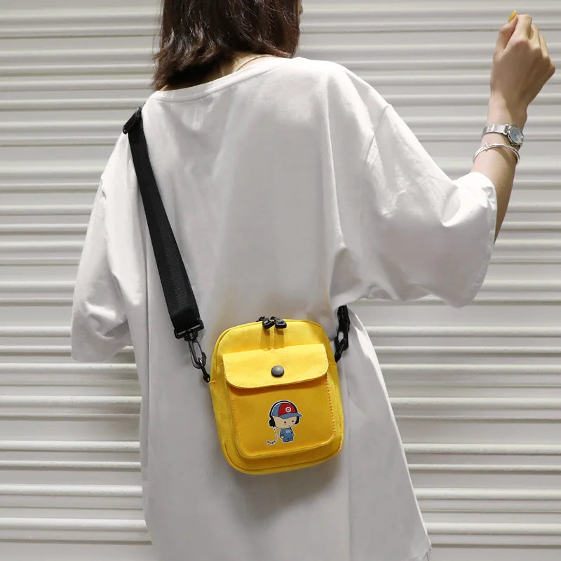 Mini Canvas Shoulder Bag Small Messenger Bag for Keys Phone