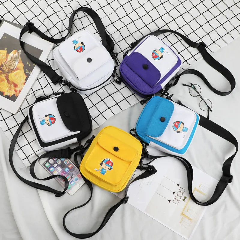 Mini Canvas Shoulder Bag Small Messenger Bag for Keys Phone