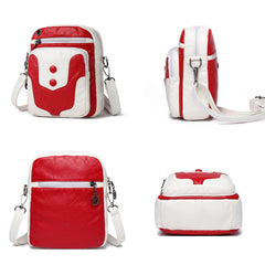 Women's Soft PU Leather Crossbody Bag Mini Purse Handbag Patchwork Sac A Main