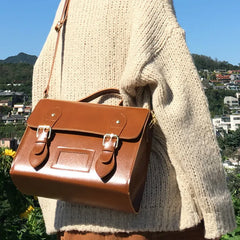 Vintage Oil Pu Leather Women Messenger Bag Handbag Shoulder Crossbody