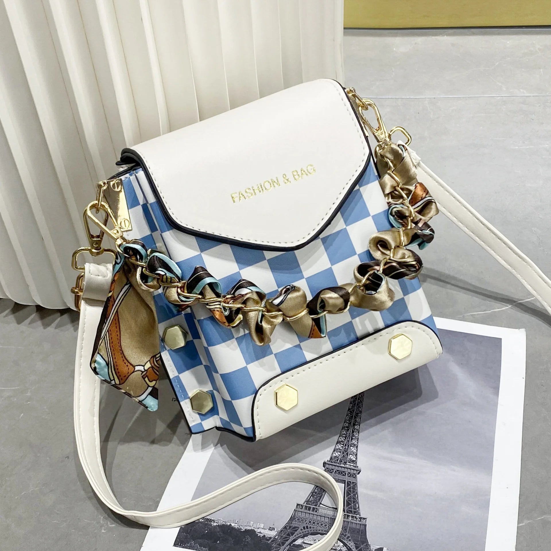 One Shoulder Net Red Small Square Bag Women's Texture Mini Mobile Phone Bag