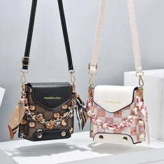 One Shoulder Net Red Small Square Bag Women's Texture Mini Mobile Phone Bag