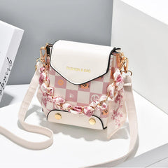 One Shoulder Net Red Small Square Bag Women's Texture Mini Mobile Phone Bag