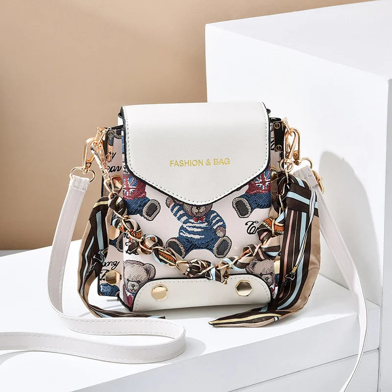 One Shoulder Net Red Small Square Bag Women's Texture Mini Mobile Phone Bag