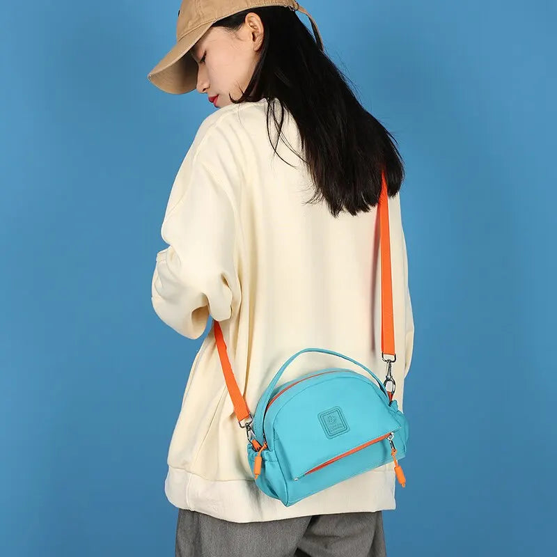 One Shoulder Waterproof Nylon Mobile Phone Messenger Bag