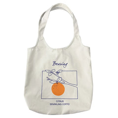 Orange Canvas Bag Japanese Student Vest Ins Printing Handbags
