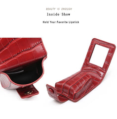 PU Leather Business Card Holder with Mirror