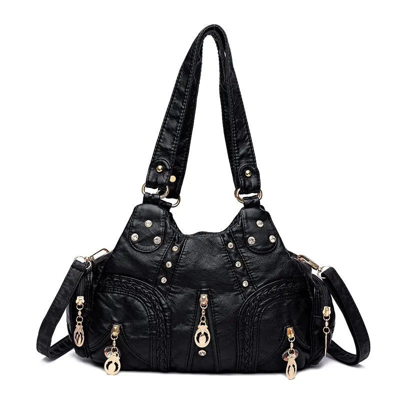 PU Leather Women Handbag Soft Large Capacity Messenger Tote Bag