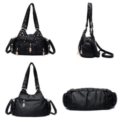 Soft PU Leather Large Capacity Women Handbag