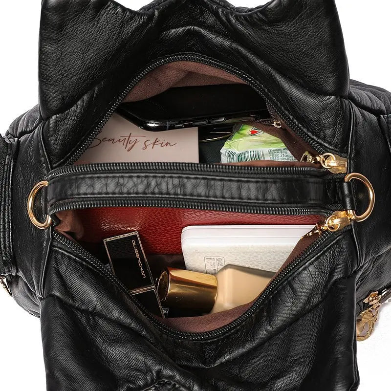 PU Leather Women Handbag Soft Large Capacity Messenger Tote Bag