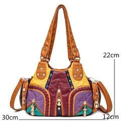 PU Leather Women Handbag Soft Large Capacity Messenger Tote Bag