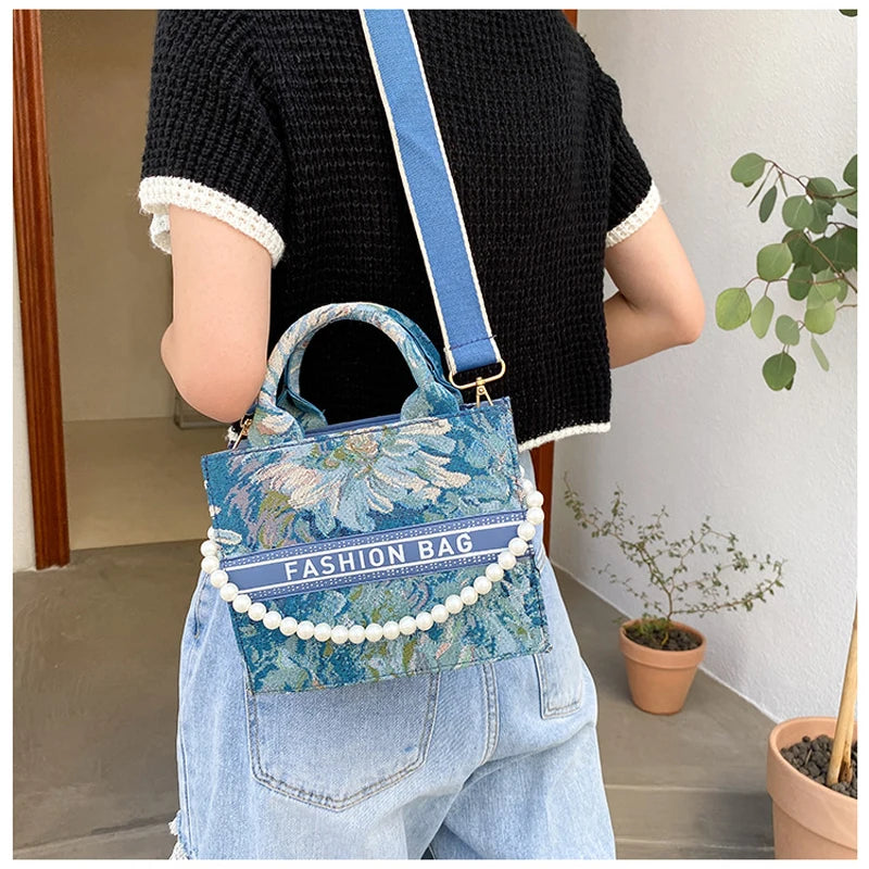 Plaid Handheld Tote Bag For Women