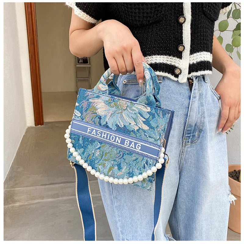 Plaid Handheld Tote Bag For Women