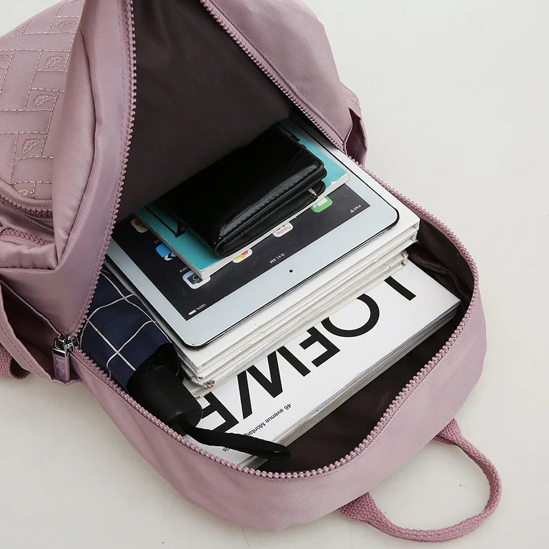 Plaid Women Backpack Durable Fabric Oxford School Bag Pretty Style Girls School