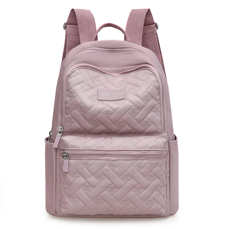 Plaid Women Backpack Durable Fabric Oxford School Bag