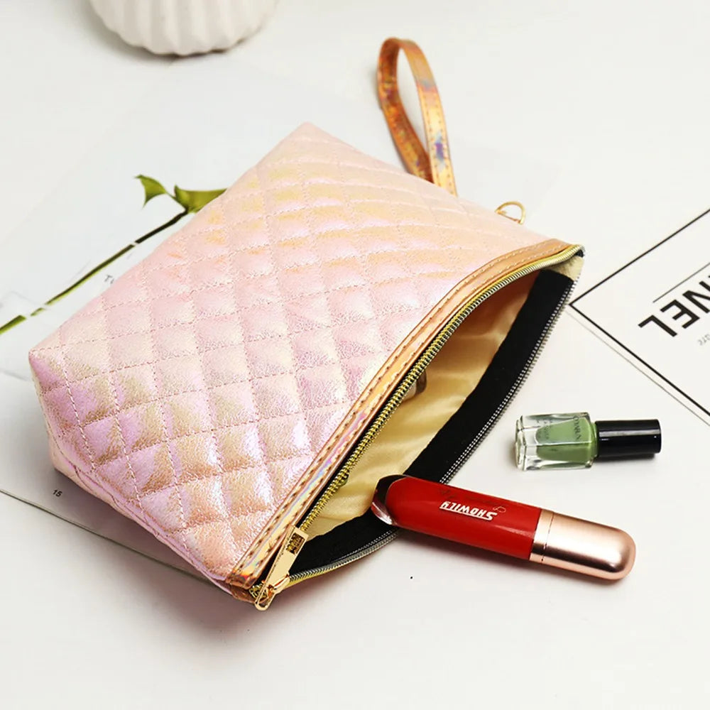 Plaid Women Cosmetic Bag Travel Organizer Storage Case Wash Beauty Bag