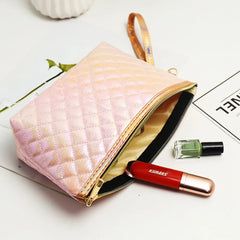 Plaid Women Cosmetic Bag Travel Organizer Storage Case Wash Beauty Bag