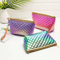 Plaid Women Cosmetic Bag Travel Organizer Storage Case Wash Beauty Bag