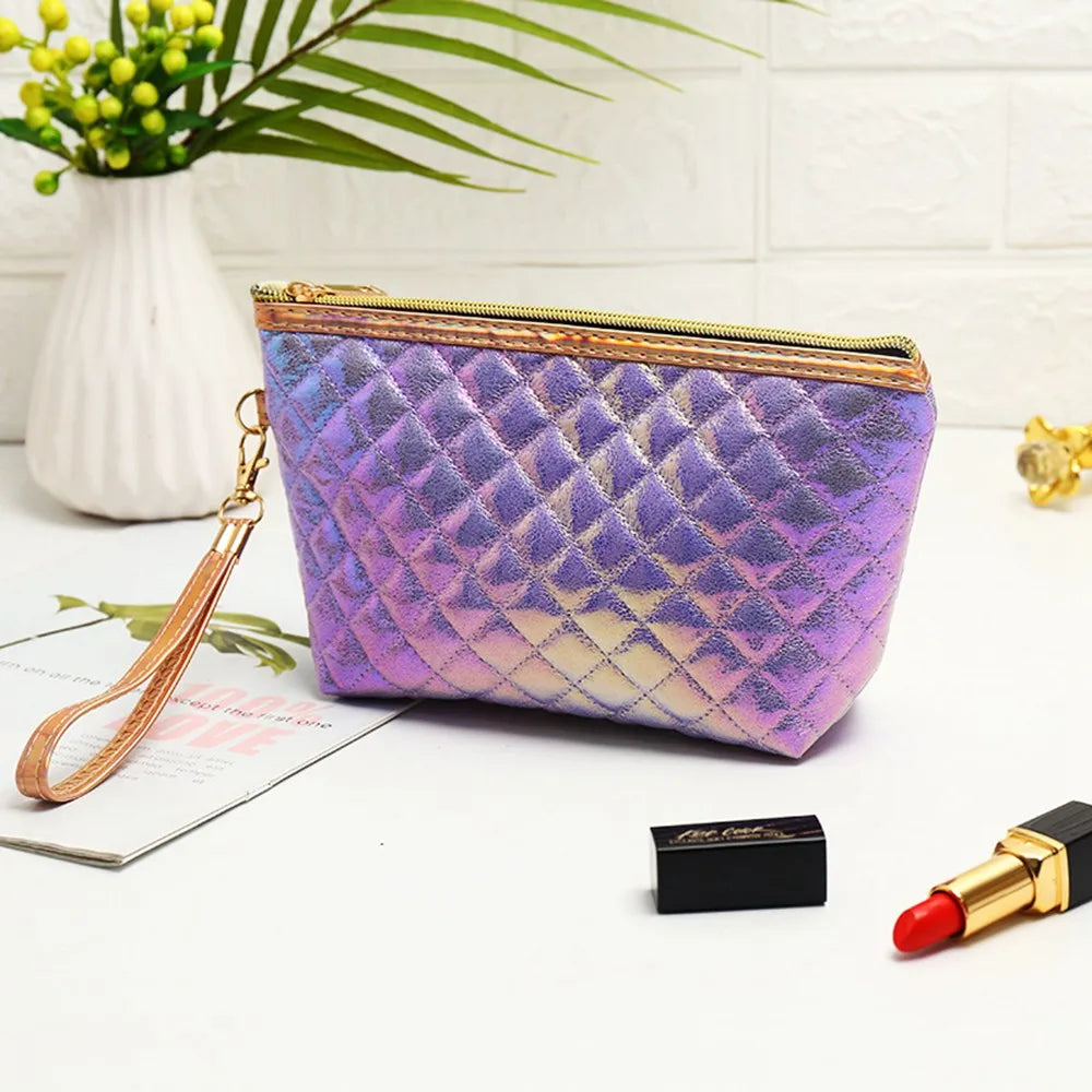 Plaid Women Cosmetic Bag Travel Organizer Storage Case Wash Beauty Bag