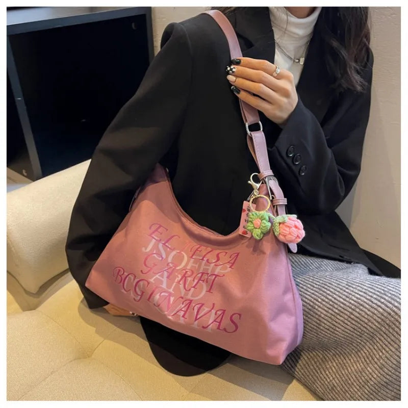 Large Capacity Armpit Canvas Bag for Women